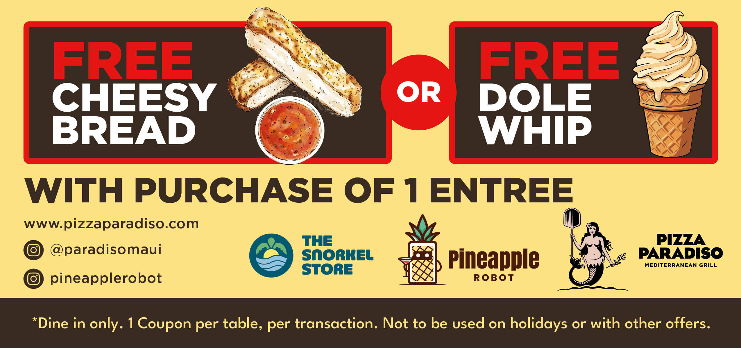 Pizza Paradiso / Pineapple Robot coupon